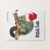 Vrolijk kerstcadeautje legpuzzel (Horizontaal)