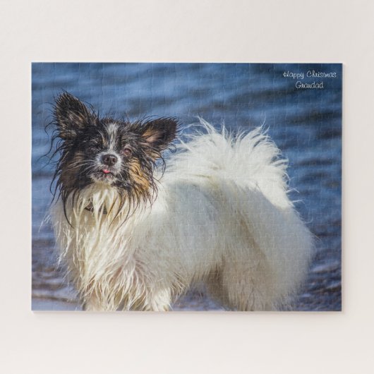 Vrolijk kerstcadeautje. legpuzzel (Horizontaal)