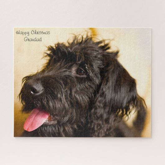 Vrolijk kerstcadeautje. legpuzzel (Horizontaal)