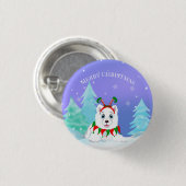 Vrolijk kerstcadeautje met Elf Headband Ronde Button 3,2 Cm (Voorkant /achterkant)