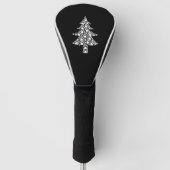 Vrolijk kerstcadeautje met kerstboom kat dog paw P Golfheadcover (Voorkant)