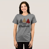 Vrolijk kerstcadeautje met kerstcadeautjes Tri-Blend shirt (Voorkant volledig)