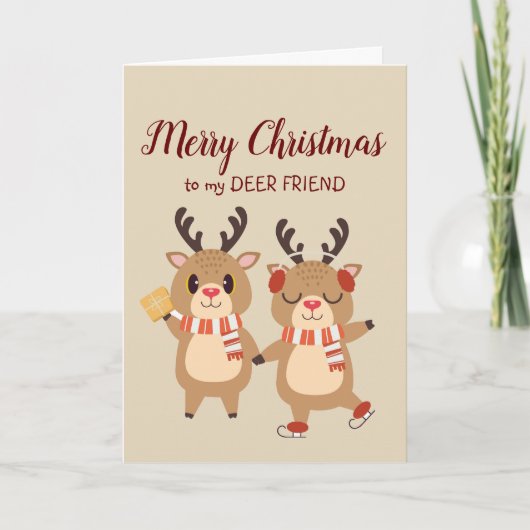 Vrolijk kerstcadeautje met speciale voordeur feestdagen kaart (Voorkant)