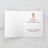 Vrolijk kerstcadeautje met speciale voordeur feestdagen kaart (Binnen)