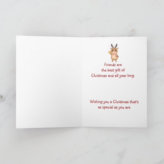 Vrolijk kerstcadeautje met speciale voordeur feestdagen kaart (Binnen)