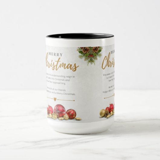 Vrolijk kerstcadeautje met twee tonen Mok (Midden)