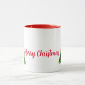 Vrolijk kerstcadeautje Mok met feestbomen (Midden)