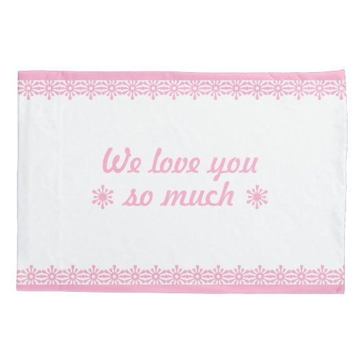 Vrolijk kerstcadeautje roze Kussensloop voor meisj (Achterkant)