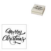 Vrolijk kerstcadeautje rubberstempel (Gestempeld)