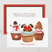 Vrolijk kerstcupcakes vakantie Kaart (Voorkant / Achterkant)