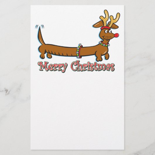 Vrolijk kerstdachshund briefpapier (Voorkant)