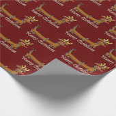 Vrolijk kerstdachshund cadeaupapier (Hoek)