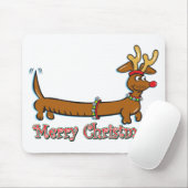 Vrolijk kerstdachshund muismat (Met muis)