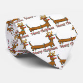 Vrolijk kerstdachshund stropdas (Opgerold)