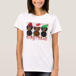Vrolijk kerstdachshund t-shirt