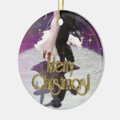 Vrolijk kerstdansers keramisch ornament (Links)