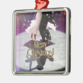 Vrolijk kerstdansers metalen ornament (Links)