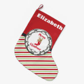 Vrolijk kerstddybeer in een  cirkel grote kerstsok (Voorkant (Hangend))