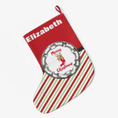 Vrolijk kerstddybeer in een  cirkel grote kerstsok (Achterkant (Hangend))