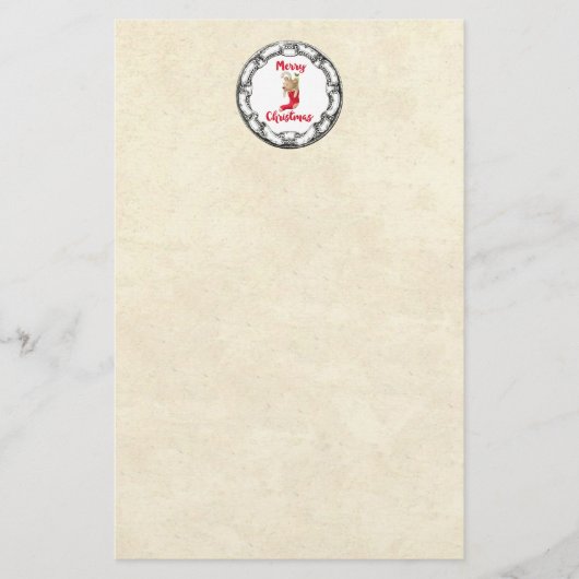 Vrolijk kerstddybeer in  Lijst Briefpapier (Voorkant)