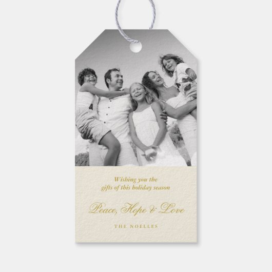 Vrolijk kerstdeco laat feestdag Label met cadeau Cadeaulabel (Achterkant)