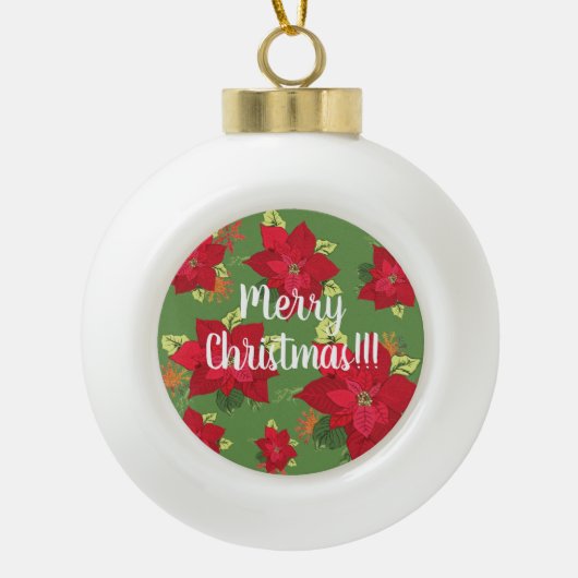 Vrolijk kerstdecoratie keramische bal ornament (Voorkant)