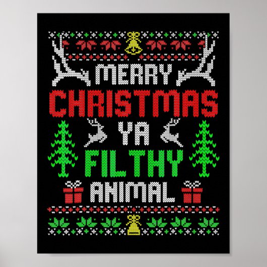 Vrolijk Kerstdier Filthy Ya Xmas Pajama 2 Poster (Voorkant)