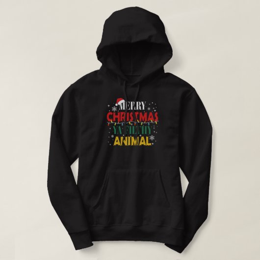 vrolijk kerstdier hoodie (Design voorkant)