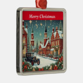 Vrolijk kerstdorp metalen ornament (Rechts)