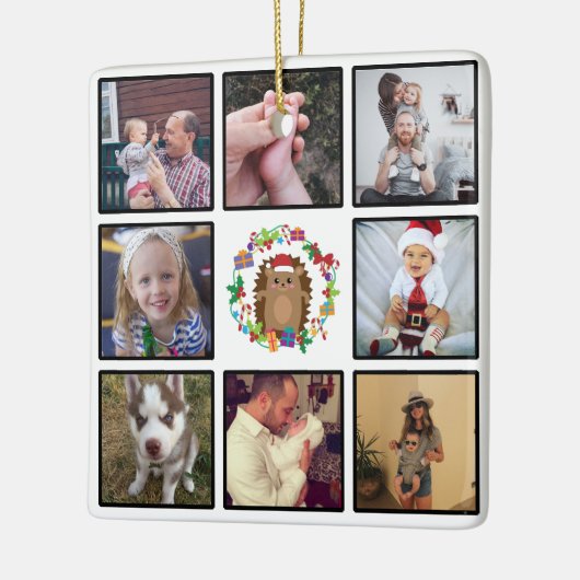 Vrolijk kerstegel Wreate Custom Collage Keramisch Ornament (Links)