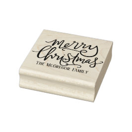 Vrolijk kerstfamilienaam Kaart en Briefpapier Rubberstempel