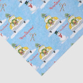 Vrolijk kerstfeest 1950 New York Yellow Cab Patter Tissuepapier (Detail)