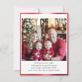 VROLIJK KERSTFEEST! 1 Foto, wit, rood Feestdagenkaart (Voorkant)