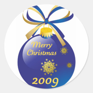Vrolijk kerstfeest 2009 ronde sticker
