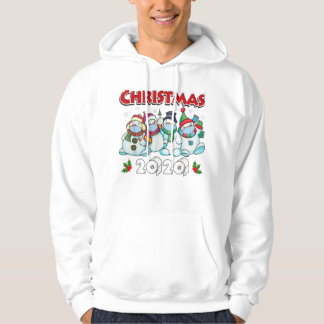 Vrolijk kerstfeest 2020 Snowman in Mask Paj Hoodie