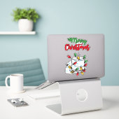 Vrolijk kerstfeest 2020 - Toilet Paper Edition Sticker (Laptop op bureau)