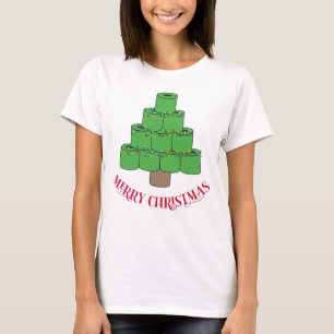 Vrolijk kerstfeest 2020 Toilet Paper Tree Funny T-shirt