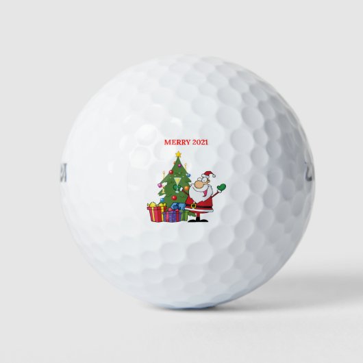 Vrolijk kerstfeest 2021 golfballen (Voorkant)