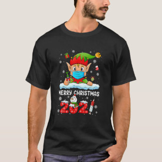 Vrolijk kerstfeest 2021 Reindeer Santa Pajamas Fam T-shirt