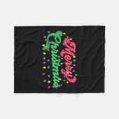 Vrolijk Kerstfeest 2024 Familie Matching Kerstmis Fleece Deken (Voorkant (Horizontaal))