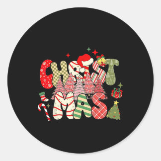 Vrolijk Kerstfeest 2024 Familie Matching Kerstmis  Ronde Sticker