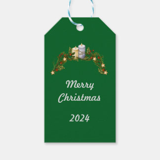 Vrolijk Kerstfeest 2024 Green Gift Label Cadeaulabel