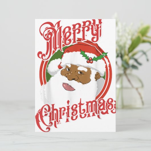 Vrolijk Kerstfeest 2025 Kerstman Feestdagenkaart (Staand voorkant)