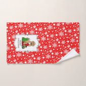 Vrolijk kerstfeest 2 Goldendoedel (gouden rood) Bad Handdoek (Handdoek)