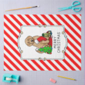 Vrolijk kerstfeest 2 Goldendoedel (gouden rood) Tissuepapier (Craft)