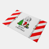 Vrolijk kerstfeest 2 Oude Engelse Sheepdog Grey 1 Deurmat (Schuin)