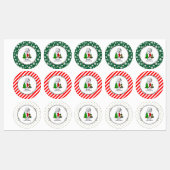 Vrolijk kerstfeest 2 Oude Engelse Sheepdog Grey 1 Labels (Vel)