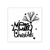 Vrolijk kerstfeest, 2x2 Wooden Stamper Rubberstempel (Afrduk)