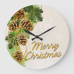 Vrolijk kerstfeest 33-opties voor wandklokken grote klok