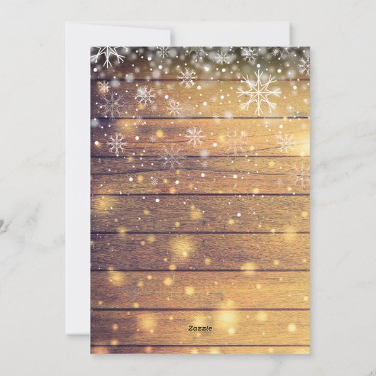 Vrolijk kerstfeest 4 Foto Collage Rustic Wood Feestdagenkaart (Achterkant)